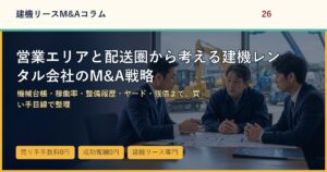 営業エリアと配送圏から考える建機レンタル会社のM&A戦略のアイキャッチ画像
