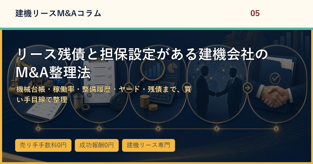 リース残債と担保設定がある建機会社のM&A整理法のアイキャッチ画像